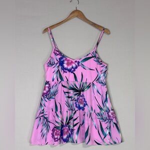 Show Me Your MuMu Pink Floral V-Neck Spaghetti Strap Dress